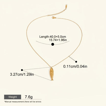 Seraphina Treasures Eira gold carp pendant necklace with adjustable chain, 40.0+5.0cm length.