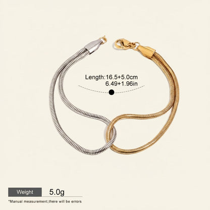 Seraphina Treasures Eirian dual-tone snake chain bracelet in gold and silver, waterproof and hypoallergenic.