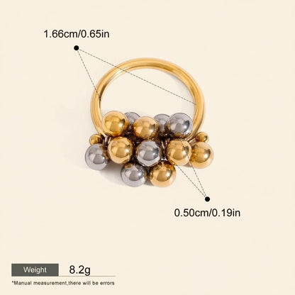 Seraphina Treasures Luxadore gold and silver bead ring with circular design, symbolizing unity and continuity. Waterproof and hypoallergenic.