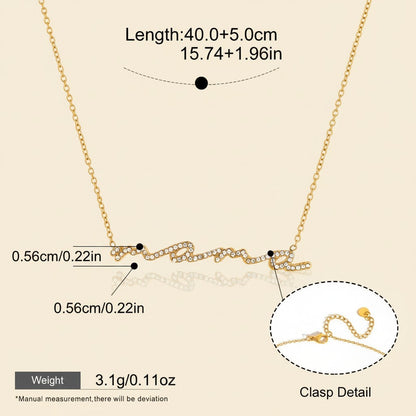 Seraphina Treasures gold-tone necklace with crystal-encrusted "MAMA" script pendant. Adjustable chain.