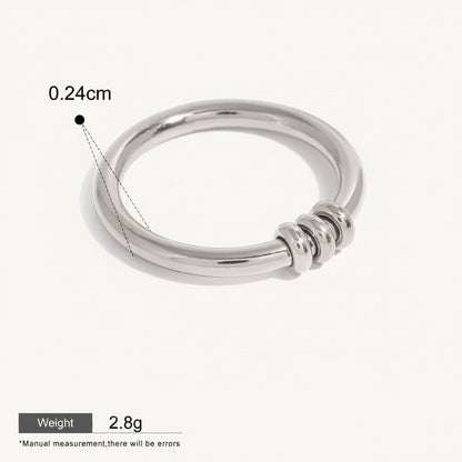 Seraphina Treasures Miravore silver-tone hoop earrings with triple stacked detail, waterproof and hypoallergenic.