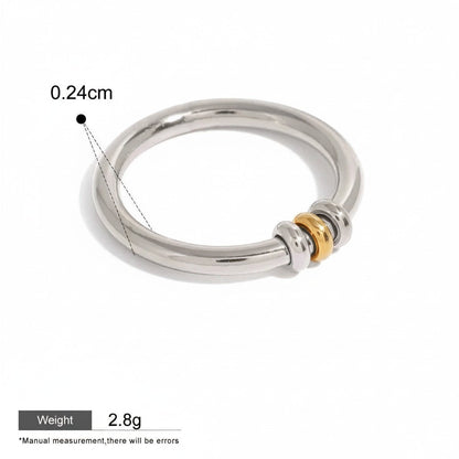 Seraphina Treasures Miravore ring, silver-tone metal with gold-tone accent beads, waterproof and hypoallergenic.