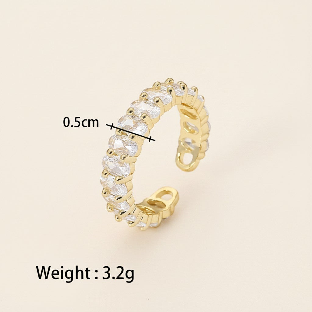 Seraphina Treasures Seraphiel adjustable ring with cubic zirconia stones on a copper base.