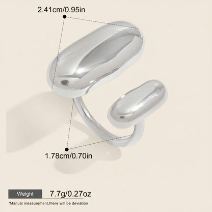 Seraphina Treasures Regara silver abstract ring with glossy finish and adjustable design.